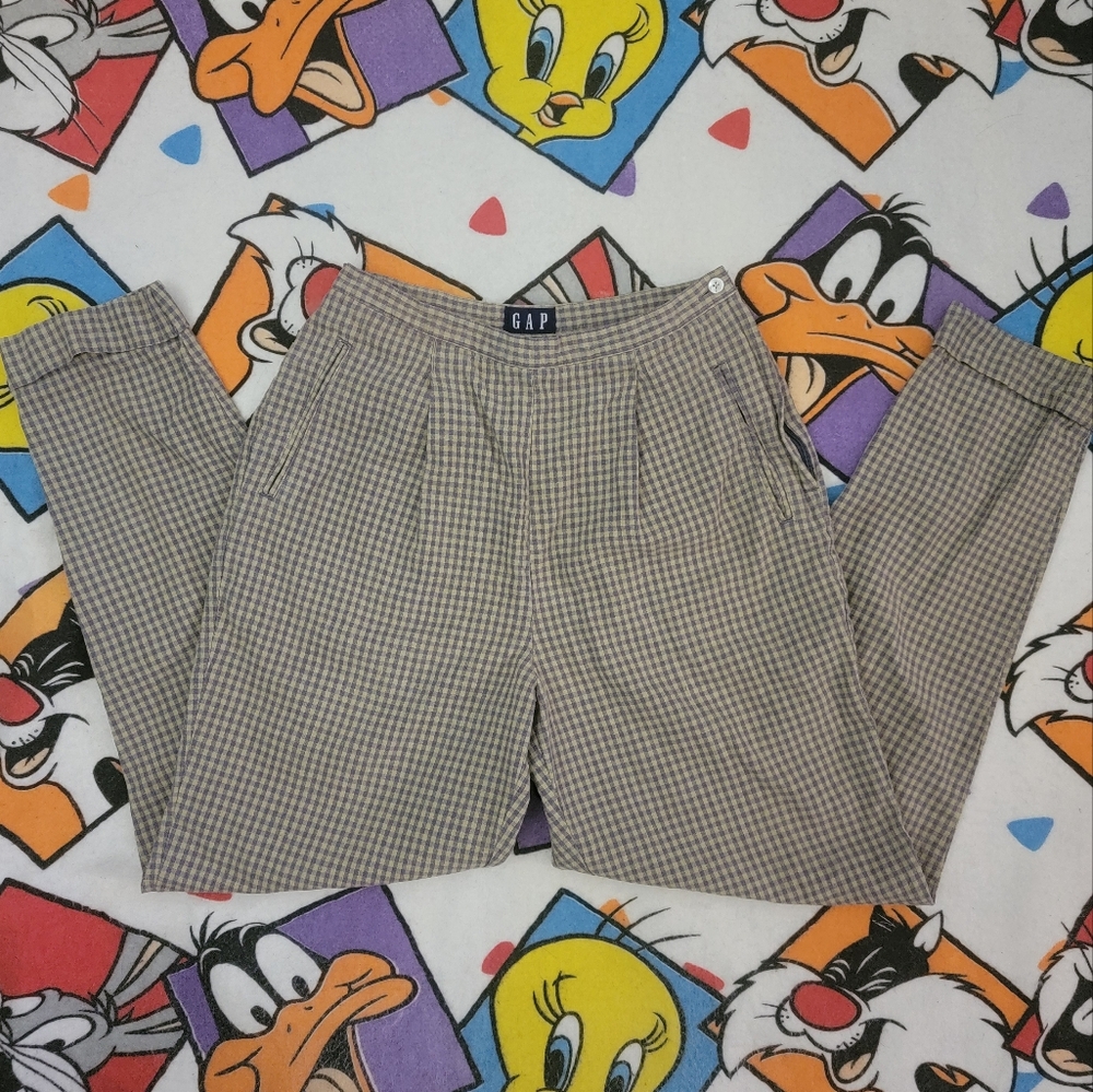 Vintage 90s GAP Pleaded Plaid Pants